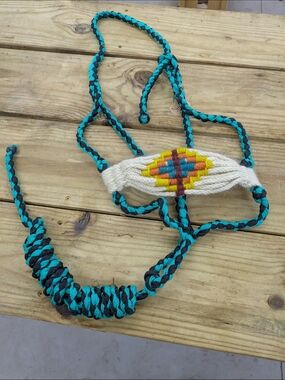 Turquoise & Black Mule Tape Halter
